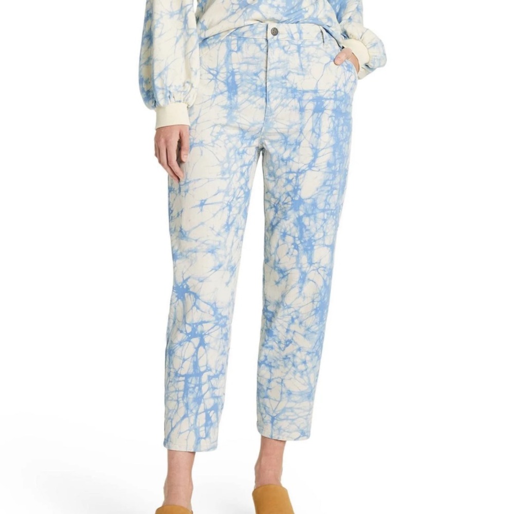 Rachel Comey Jeans Rachel Comey High Rise Marble Print Tapered Leg Jeans